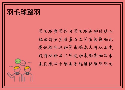 羽毛球整羽